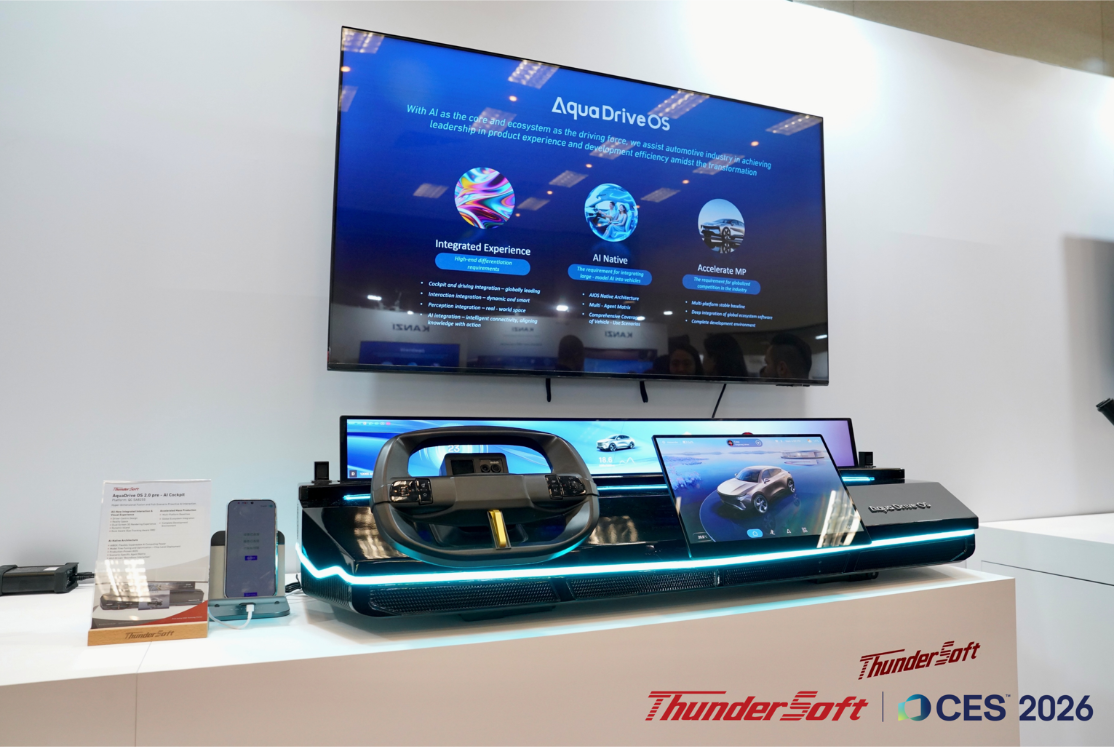 ThunderSoft Debuts AquaDrive OS 2.0 Pre at CES 2026, Paving the Way for AI-Native Vehicles at Production Scale